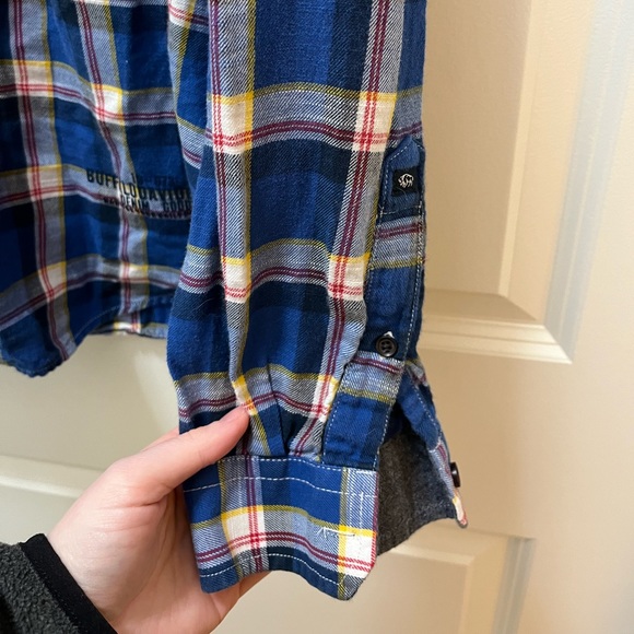 Brand New Men’s Buffalo David Bitton Blue Flannel Button Up Size Large - Picture 5 of 8
